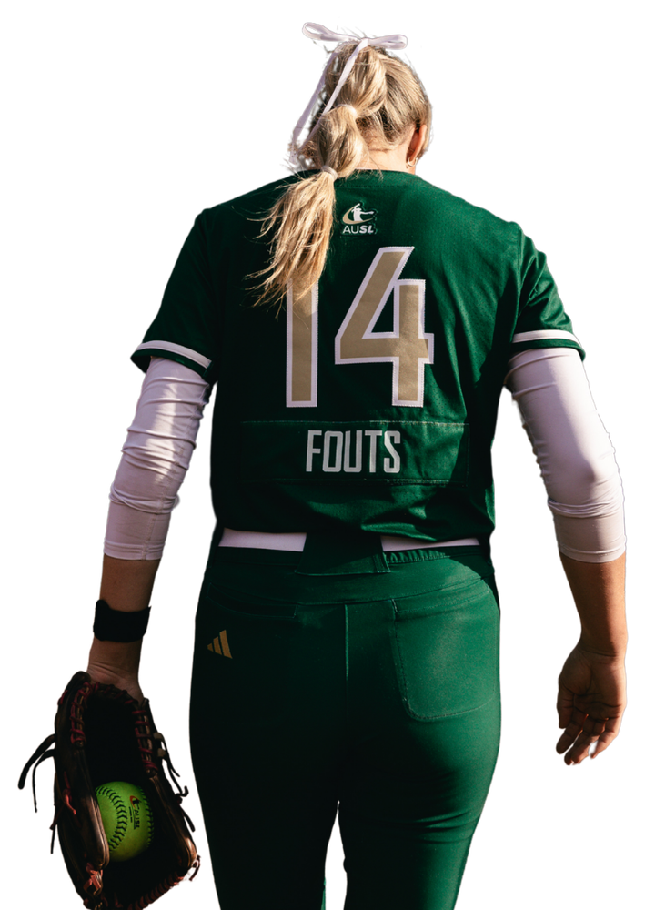 Montana Fouts walking off the mound